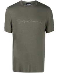 Giorgio Armani Logo Print Crewneck T Shirt