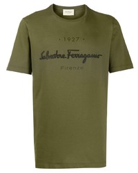 Salvatore Ferragamo Logo Print Slim Fit T Shirt