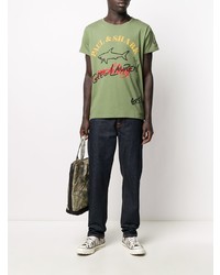 Greg Lauren X Paul & Shark Logo Print T Shirt