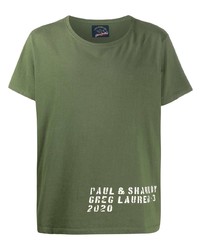 Greg Lauren X Paul & Shark Logo Print T Shirt