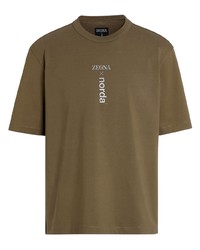 Zegna Map Print Cotton T Shirt