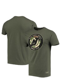 Mitchell & Ness Olive New Jersey Devils Military Appreciation Night Logo T Shirt
