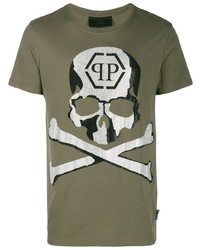 Philipp Plein Pln Studded Skull T Shirt