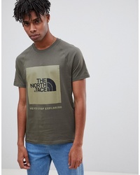 The North Face Raglan Red Box T Shirt In Green