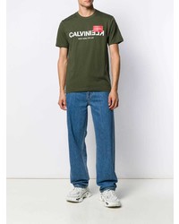 Calvin Klein Reverse Logo Print T Shirt