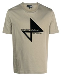 Emporio Armani Sail Motif Print Cotton T Shirt