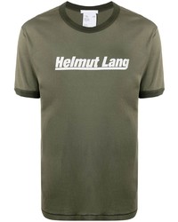 Helmut Lang Short Sleeved Logo Print T Shirt