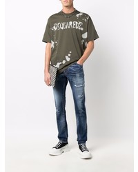 DSQUARED2 Short Sleeved Paint Splatter T Shirt