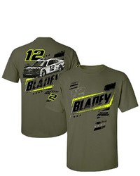 E2 APPAREL Team Penske Green Ryan Blaney Military Car T Shirt