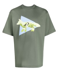 MAISON KITSUNÉ X And Wander Logo Print T Shirt