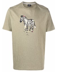 PS Paul Smith Zebra Print Cotton T Shirt