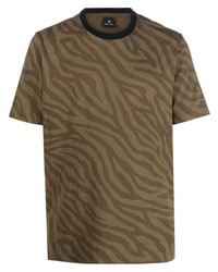 PS Paul Smith Zebra Print Cotton T Shirt