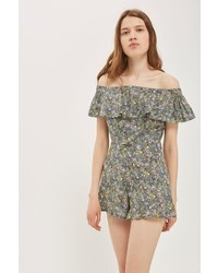 Topshop Limited Edition Print Bardot Crop Top Made From Liberty Fabric