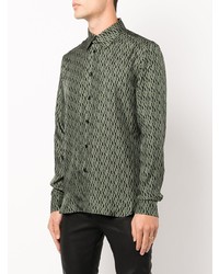 Amiri Logo Button Down Silk Shirt