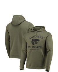 Nike Olive Kansas State Wildcats Stencil Arch Club Fleece Pullover Hoodie At Nordstrom