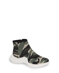 Olive Print High Top Sneakers