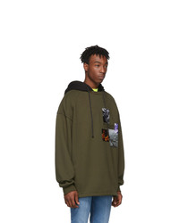 Juun.J Khaki Print Hoodie