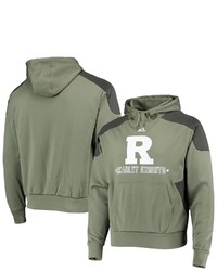 adidas Olive Rutgers Scarlet Knights Military Appreciation Salute To Service Roready Pullover Hoodie