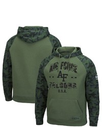 Colosseum Olivecamo Air Force Falcons Oht Military Appreciation Raglan Pullover Hoodie