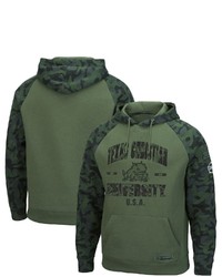 Colosseum Olivecamo Tcu Horned Frogs Oht Military Appreciation Raglan Pullover Hoodie