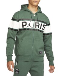 Nike Paris Saint Germain Zip Hoodie In Noble Green At Nordstrom