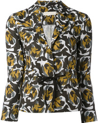 L'Autre Chose Abstract Print Fitted Jacket