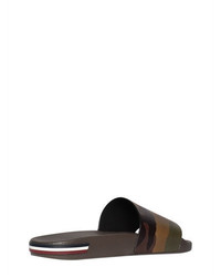 Moncler Logo Camouflage Leather Slide Sandals