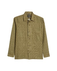 Treasure & Bond Ikat Button Up Shirt In Olive Ikat Stripe At Nordstrom