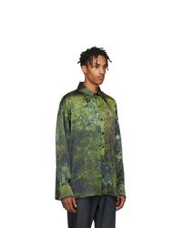 S.R. STUDIO. LA. CA. Green Soto Hand Dyed Silk Shirt