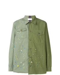 John Elliott Paint Splatter Two Tone Shirt