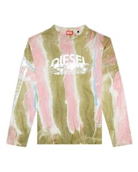 Diesel Abstract Print Long Sleeved T Shirt