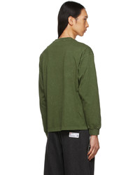 Li-Ning Green Washed Graphic Long Sleeve T Shirt
