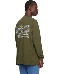 Barbour Khaki And Wander Edition Long Sleeve T Shirt