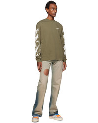Off-White Khaki Bricks Skate Long Sleeve T Shirt