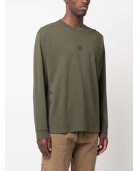 Stone Island Logo Print Cotton T Shirt