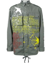 Olive Print Military Jacket