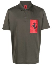 Ferrari Chest Logo Print Detail Polo Shirt
