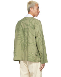 Engineered Garments Green Lea Print Jacket