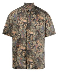 Les Hommes All Over Graphic Print Shirt