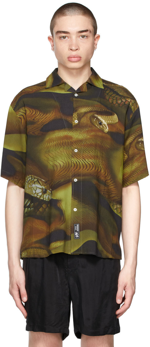 Eytys Khaki Black Lizard Alonzo Bowling Shirt, $205 | SSENSE | Lookastic