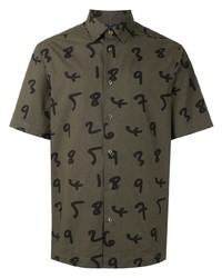 Paul Smith Numbers Print Buttoned Cotton Shirt