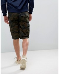 French Connection Military Camo Print Cargo Shorts