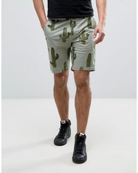 Asos Slim Chino Shorts In Cactus Print