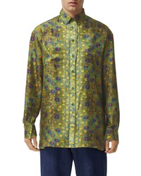 Burberry Fish Scale Relaxed Fit Silk Shirt