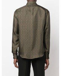 Roberto Cavalli Monogram Print Silk Shirt