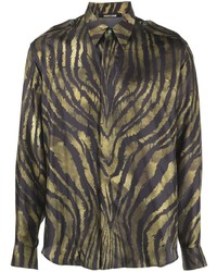 Roberto Cavalli Tiger Print Silk Shirt
