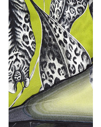 Emma J Shipley Jaguar Leaves Printed Silk Scarf