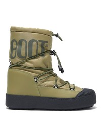 Olive Print Snow Boots