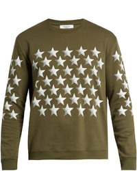Valentino Stars Print Cotton Blend Jersey Sweatshirt