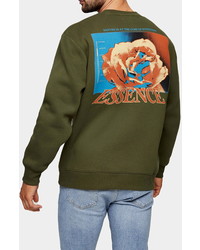 Topman Essence Rose Graphic Crewneck Sweatshirt
